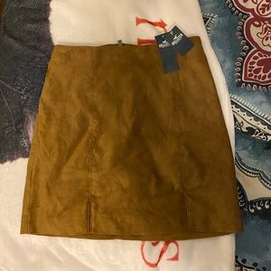 Brown suede skirt